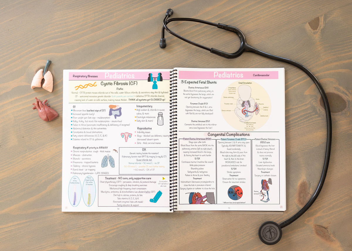 The Comprehensive Nursing Notes Study Bundle (spiral)